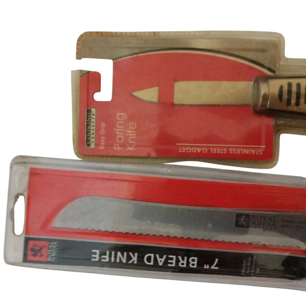 Royal Norfolk Bread Knife & Goodcook Paring Knife‎ Stainless Steel Set